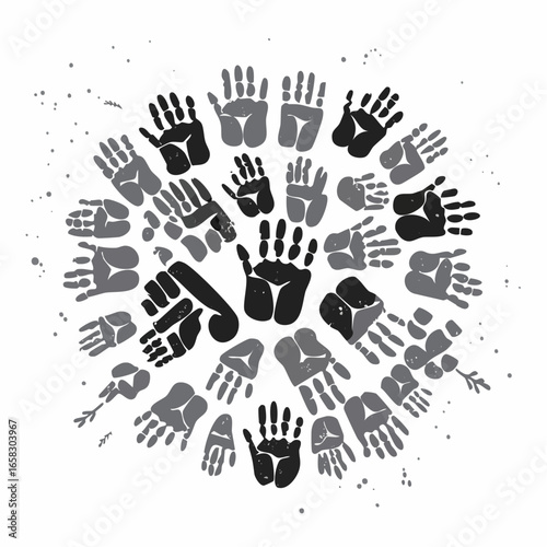 Diverse Hands in Circular Formation A Symbol of Unity and Connection
