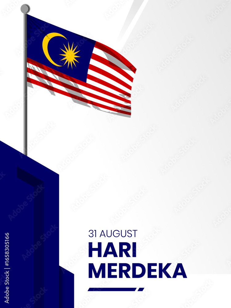 Naklejka premium Malaysia Independence Day background for social media and other