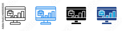 profits icon set multiple style collection