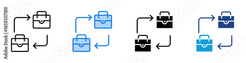 b2b icon set multiple style collection