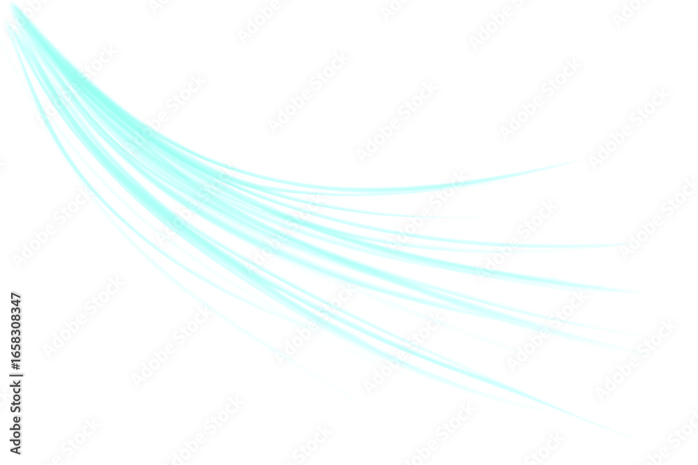 Obraz premium Blue air flow effect isolated on transparent background