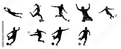 Soccer players in action football sport
