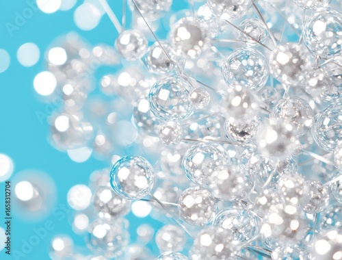 Wallpaper Mural Glittering Bubbles on Bright Blue Background Sparkle and Shine Torontodigital.ca