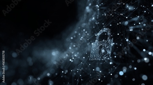 Cybersecurity concept with digital padlocks and futuristic network protection on a glowing blue circuit board representing secure information technology, data privacy, and advanced web services for bu