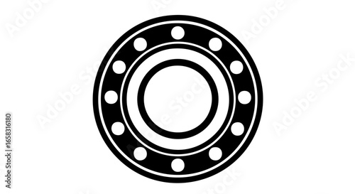 Detailed illustration of a mechanical bearing, a crucial component for smooth operation and friction reduction.