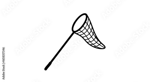 A simple illustration of a butterfly net.