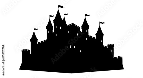 A striking silhouette of a majestic castle.