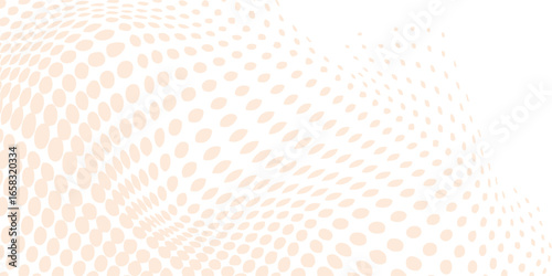 Abstract wavy surface with a subtle halftone dot pattern in soft pastel pink and yellow hues.