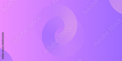 Abstract circle lines on pink and purple background. Geometric stripe line art design for poster, brochure, cover, website, header, web banner, presentation.