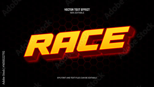 Race 3d text style editable text effect