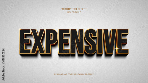 Expensive 3d text style editable text effect