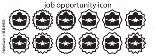 Outline icons for job search and recruitment: magnifying glass, resume. Career, job and work icon simple outline vector sign. company work icon sign vector. 