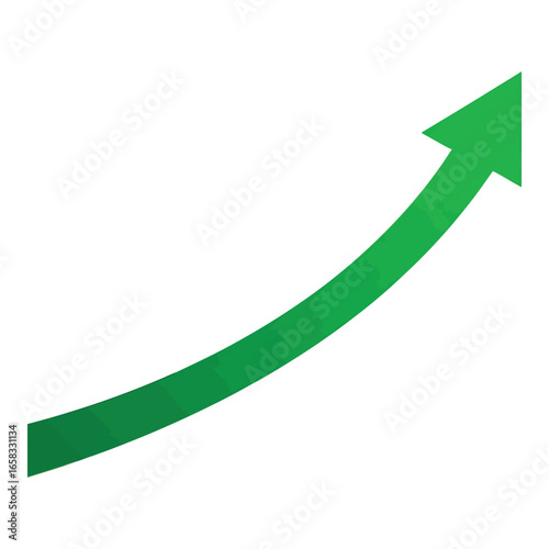 Green arrow pointing upwards indicating growth and progress