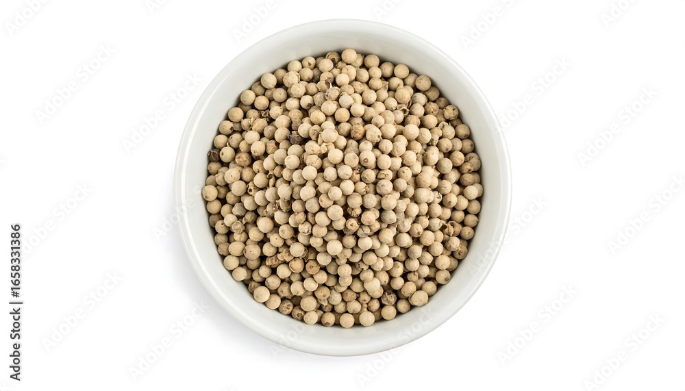 White peppercorns in bowl White peppercorns in bowl
