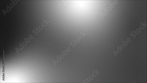 Black white silver grey abstract background. Gradient ombre blend. Smooth transition. Soft glow haze shimmer. Metallic chrome texture. Noise grain blur. Minimal elegant luxury design.