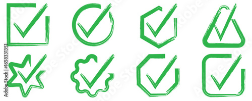 check mark icon button set. check box icon with right or correct buttons.  Check marks in simple flat design. Check Mark Icon Set Vector Design. 