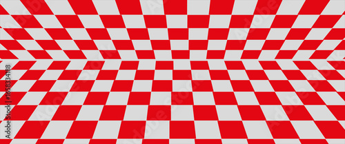 Vector. Seamless coarse red checkered vector plaid fabric pattern texture.