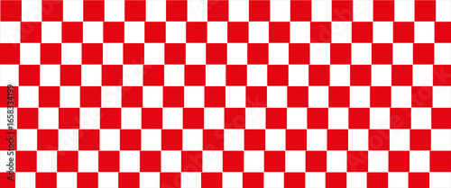 Vector. Seamless coarse red checkered vector plaid fabric pattern texture.