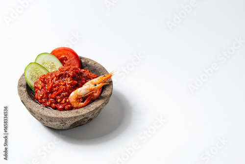 Homemade sambal terasi on Mortal Stone