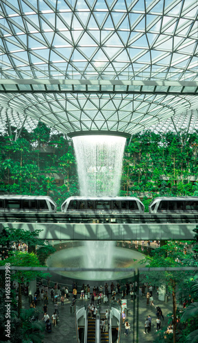 Photography Jewel Changi Airport waterfall,Singapore