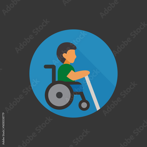 Wheelchair Accessibility Icon in Flat Design Style