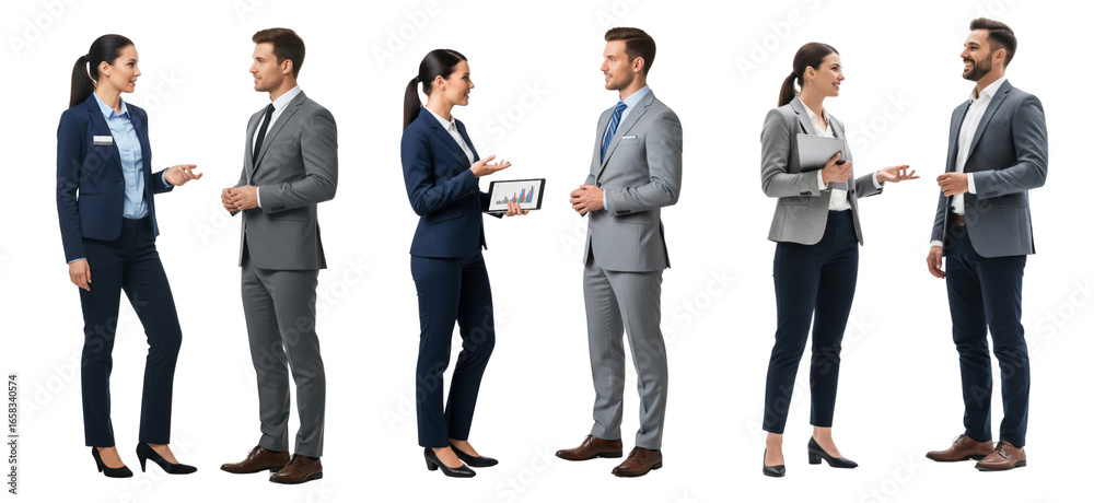 © Image Creative Stock - Group of business people talking together isolated on white or transparent background