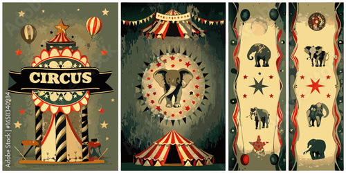 Vintage Circus Posters Set