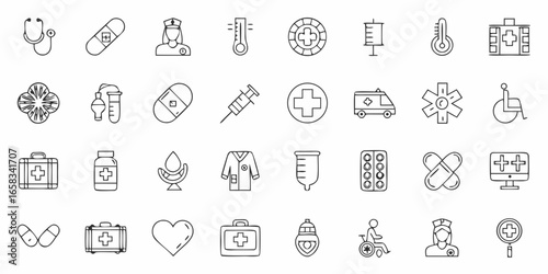 Set of Medical Line Icons