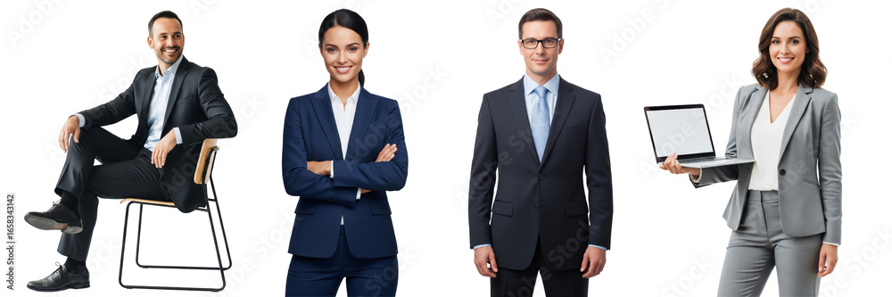 Group of business people isolated on white or transparent background Group of business people isolated on white or transparent background