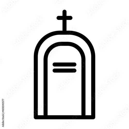 tombstone line icon