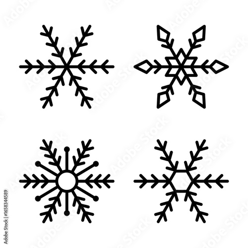 icon set of snowflakes