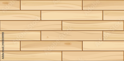 Realistic Natural light Brown Wood seamless pattern. Wooden deck laying plank, textured board, beige wooden floor or wall repeat flat texture. Vector print for digital design, paper, background, decor