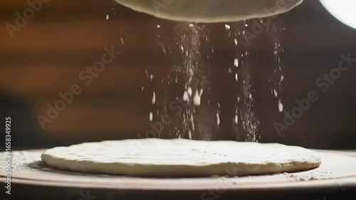 Pizza Dough Toss with Flour Dust.
