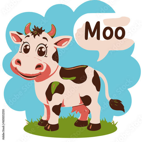 Funny cow cartoon