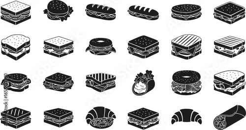 Variety of sandwiches and wraps, perfect for cafe or restaurant menu