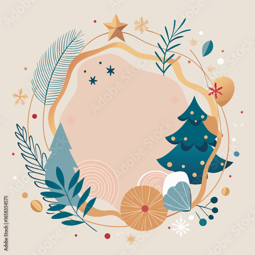 Bild auf Leinwand Abstract Christmas Wreath