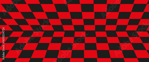 Vector. Seamless coarse red checkered vector plaid fabric pattern texture.