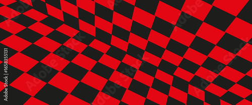 Vector. Seamless coarse red checkered vector plaid fabric pattern texture.