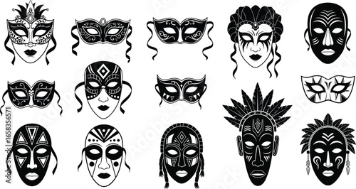 Festive masquerade masks, perfect for creative celebrations