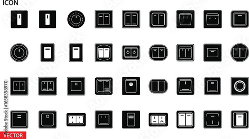 Variety of different light switch and outlet icons