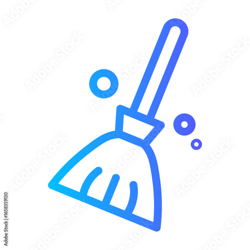 magic broom gradient icon