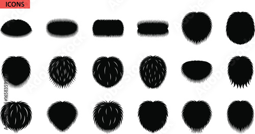 Modern furry icons set for creative designs and projects