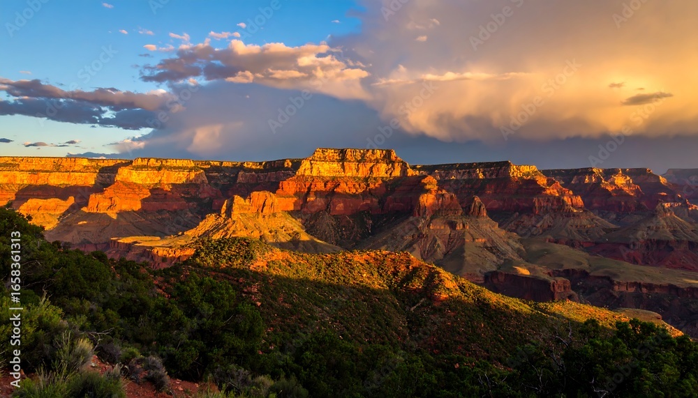 Naklejka premium Canyon sunrise desert glow