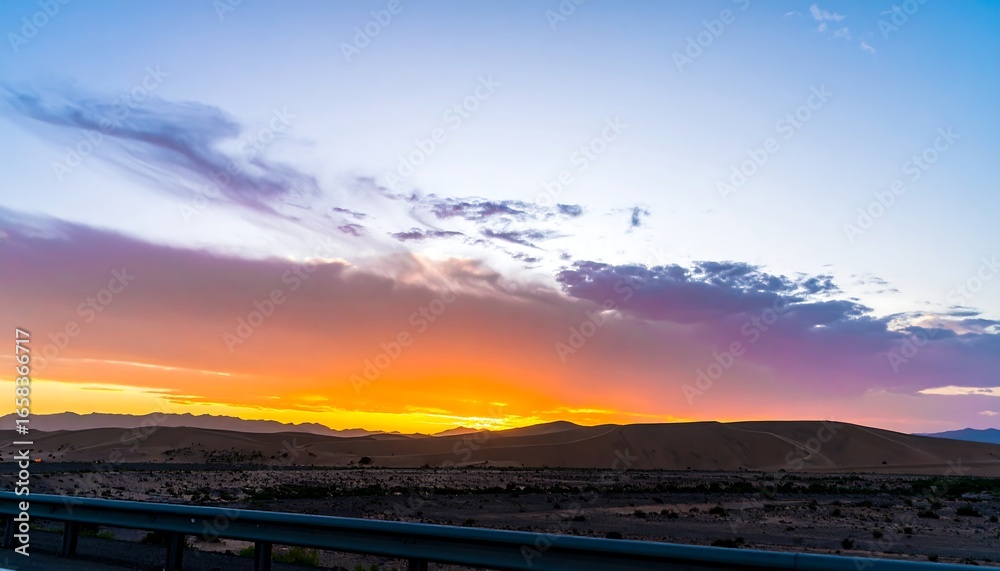 Fototapeta premium Desert Sunrise Firefly sky