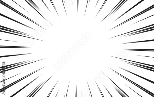 Comic strip radial motion lines. Anime comics book hero speed or fight action texture rays. Manga cartoon drawing explosions background. Vector illustration