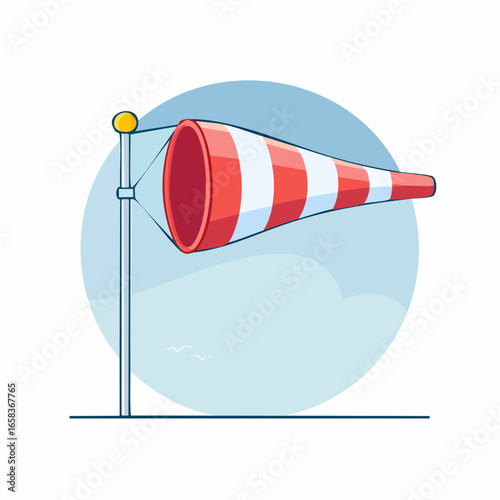 Cartoon Windsock Illustration