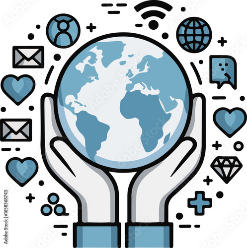 Hands Holding Globe Symbolizing Global Unity and Environmental Stewardship