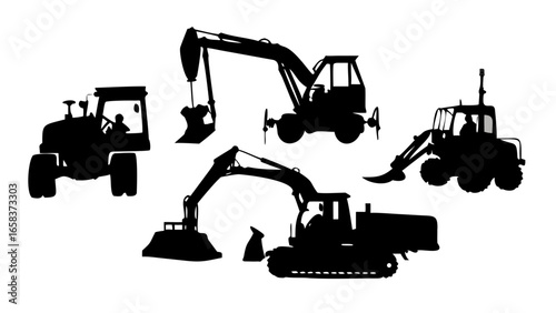 Wallpaper Mural Excavator tractor construction equipment silhouette heavy machinery digger vehicle machinery industrial machinery 100 Torontodigital.ca