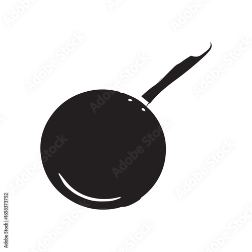Vector art of black silhouette of a frying pan isolated on white background