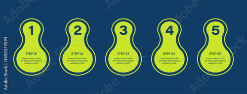 Clean Green Infographic with Unique Icon Shapes